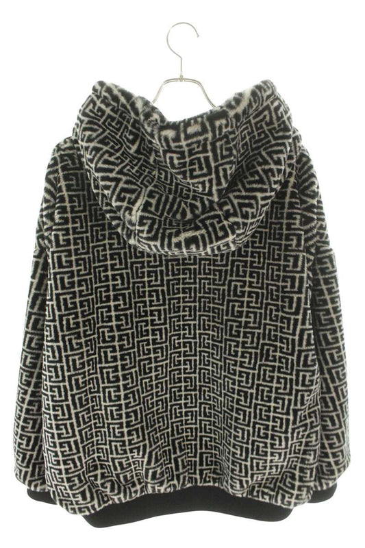 BALMAIN All Over Logo Fur Blouson Black Size L
