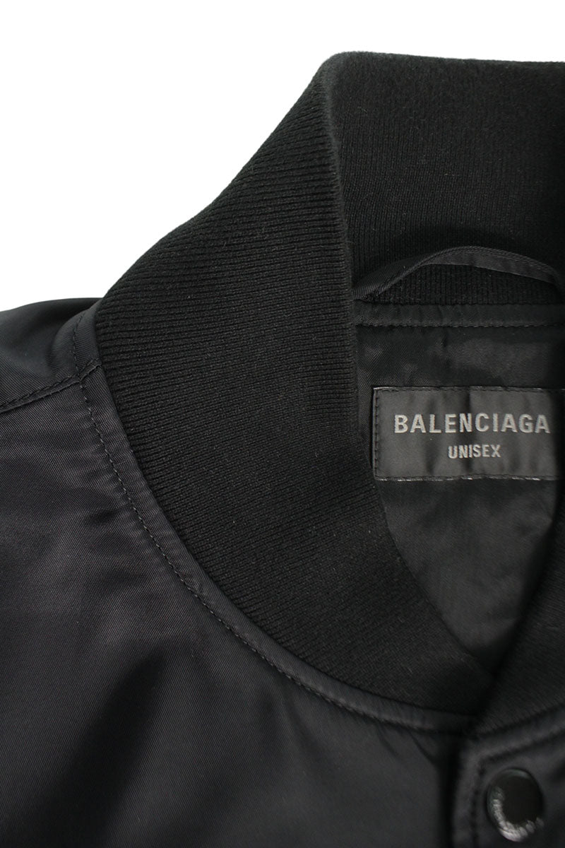 BALENCIAGA Campaign Logo Bomber Jacket Black Size L