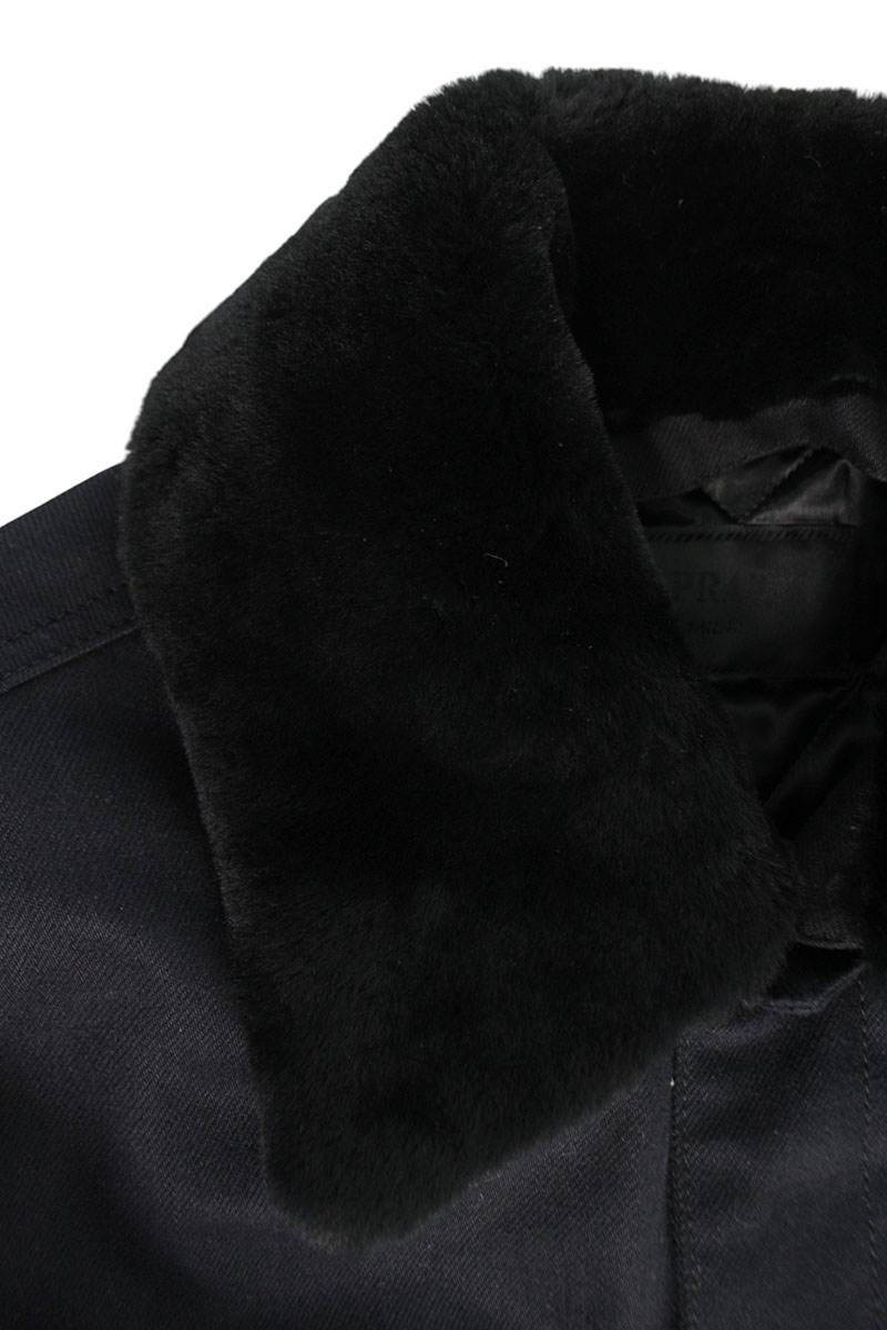 PRADA Logo Plate Padded Bull Denim Blouson Black Size M