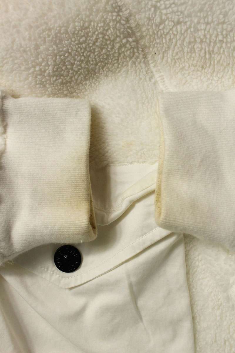 STONEISLAND Zip Hooded Boa Jacket White Size L