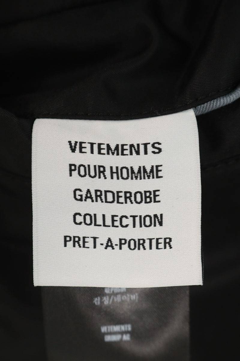 VETEMENTS 26SS LEATHER CROSSES BOMBER JACKET Black Size XS