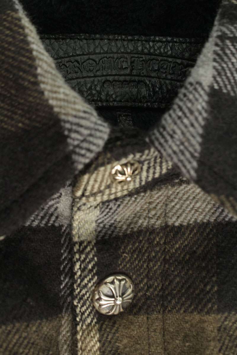 Chrome Hearts Check Boa Lined Cross Button Jacket Size M