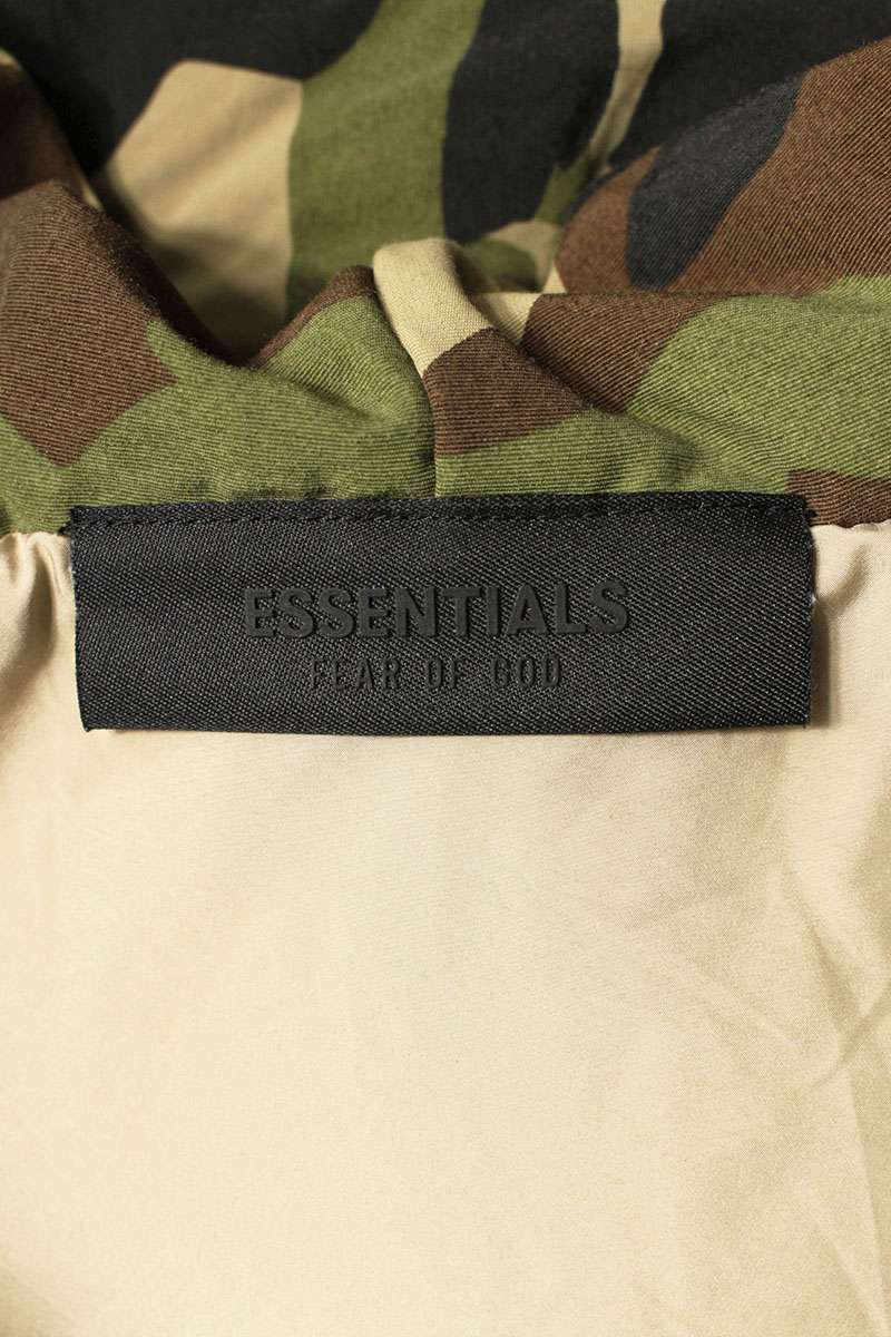 FOG ESSENTIALS Woodland Camo Military Hooded Jacket Oversized Blouson Size XL