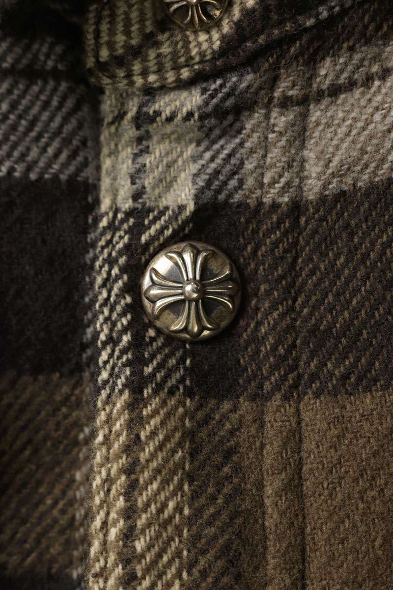 Chrome Hearts WORK DOG Boa Check Cross Jacket Black Size L