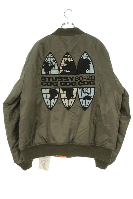 CDG x Stussy 40th Anniv. Nylon Bomber Olive Size XL