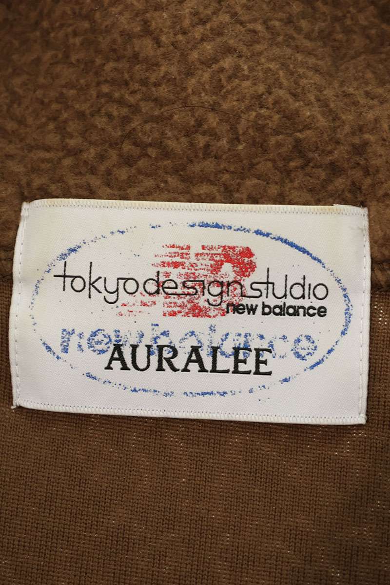AURALEE x New Balance Logo Fleece Half-Zip Brown Size L