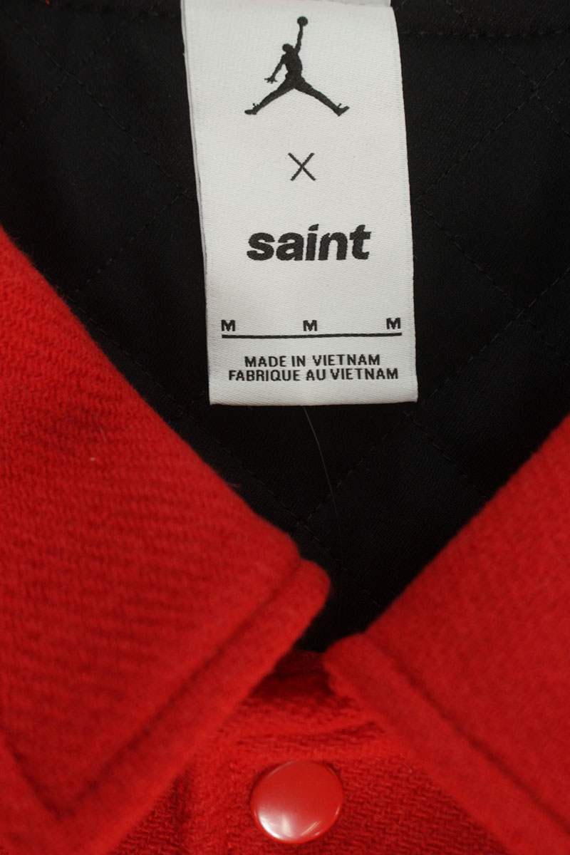 SAINT MICHAEL 26SS MJSM Leather Panel Varsity Jacket Size M