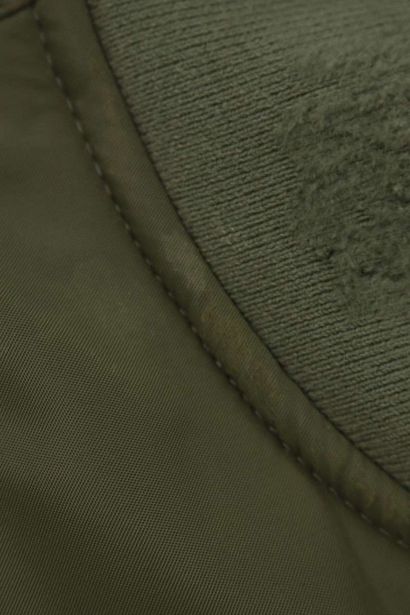 BALENCIAGA Off-Shoulder Bomber Jacket Khaki Size XXS