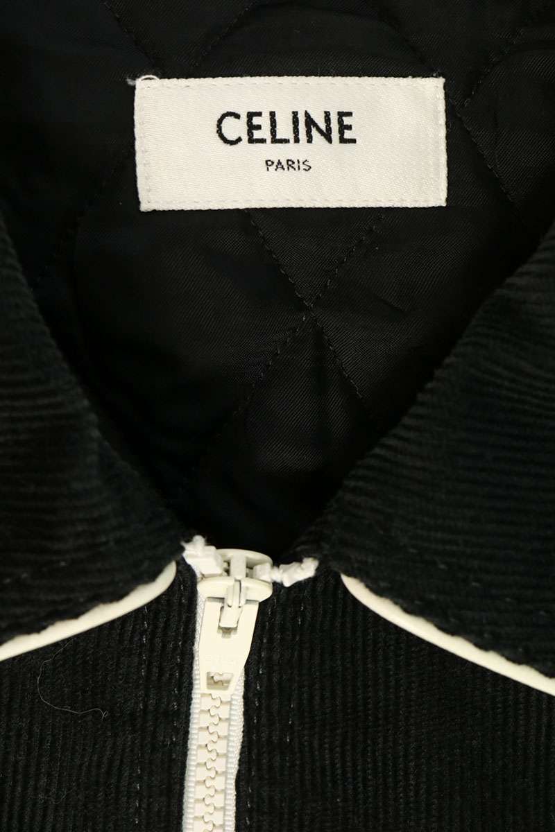 CELINE Rhinestone Logo Embroidered Teddy Blouson Size S