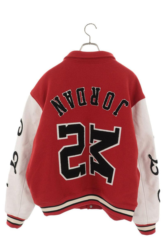 SAINT MICHAEL 26SS MJSM Leather Trim Red White Jacket Size L