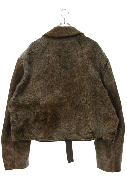 Rick Owens 25AW Cow Fur Zip-Up Jacket Brown Size 44