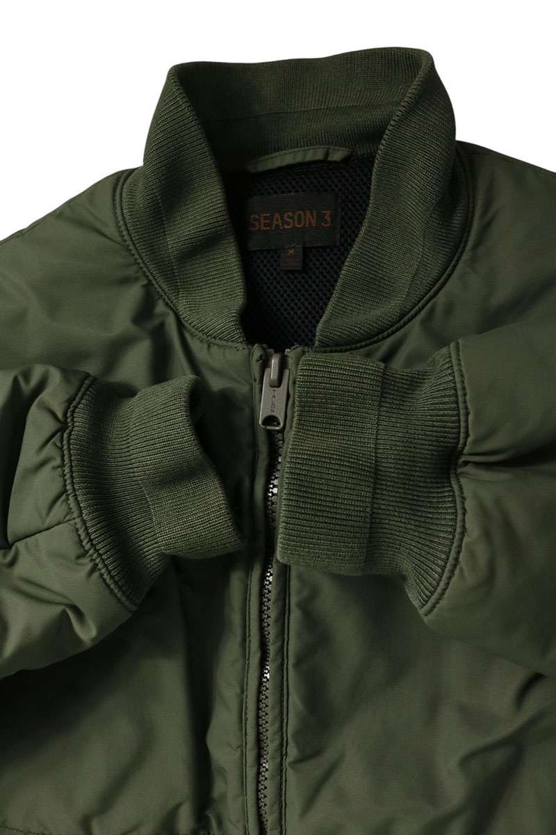 YEEZY SEASON3 Green Puffer Bomber Jacket Size M