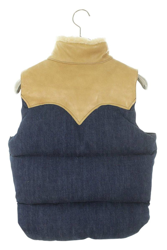 ROCKY MOUNTAIN Denim Down Vest Indigo Beige Size 36
