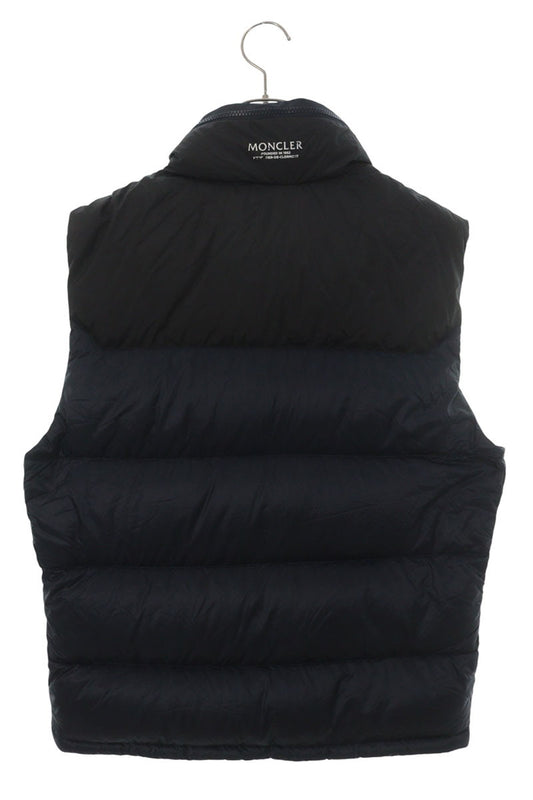 MONCLER OPHRYS GILET Logo Patch Down Vest Navy Size M