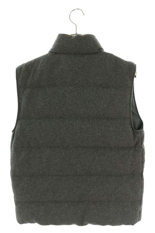 MONCLER Zip Up Wool Blend Down Vest Gray Size 0