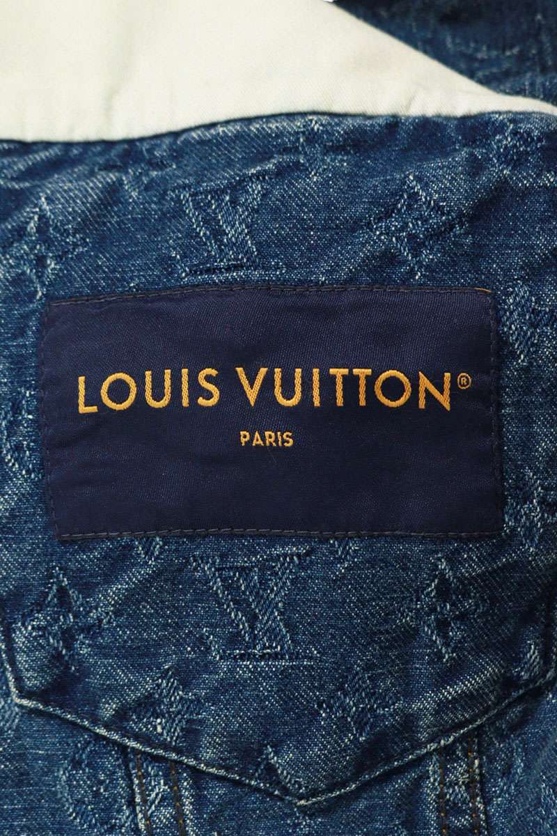 LOUISVUITTON Monogram Pearl Button Denim Jacket Size XL