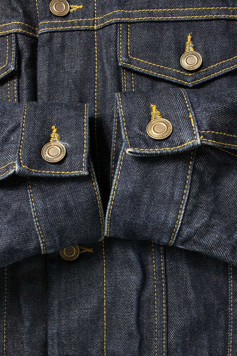 Saint Laurent Paris Denim Jacket Blue x White Size M