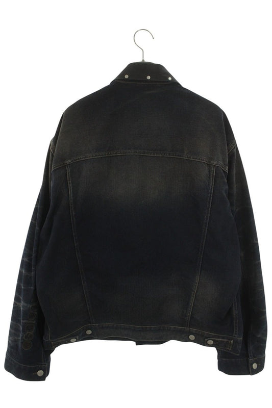 ACNE STUDIOS Leather Collar Vintage Denim Jacket Size M