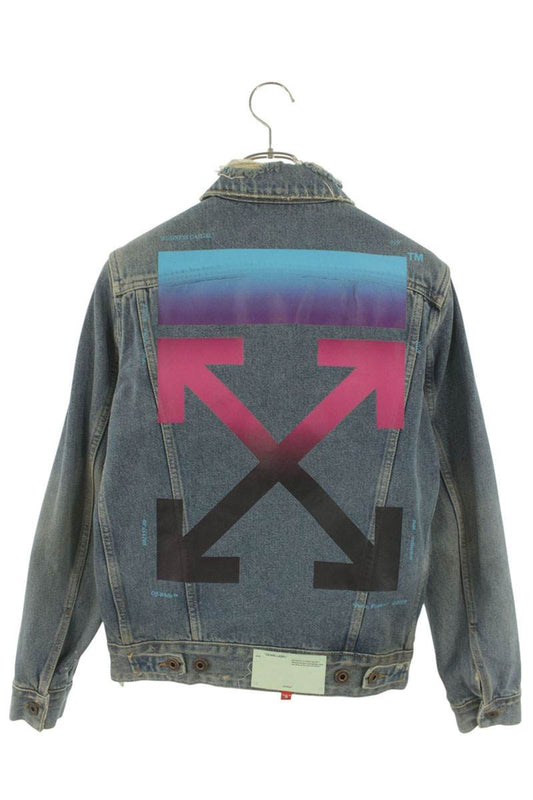 OFF-WHITE Distressed Gradient Arrow Denim Jacket Size XXS