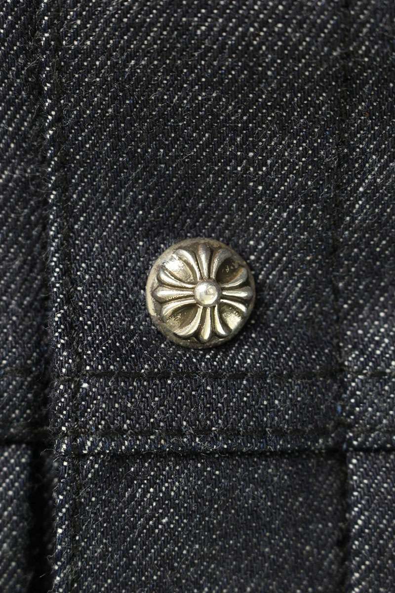 Chrome Hearts WHIPLASH FBRC Cross Ball Button Denim Size S
