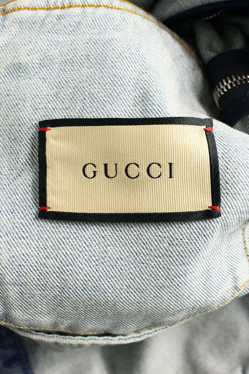 GUCCI Indigo Character Patch Denim Jacket Detachable Size L