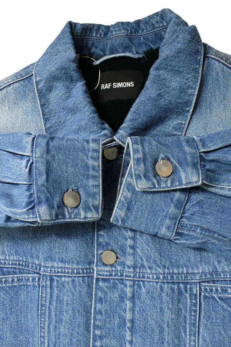 Raf Simons Fur Denim Jacket Blue x Green Size S