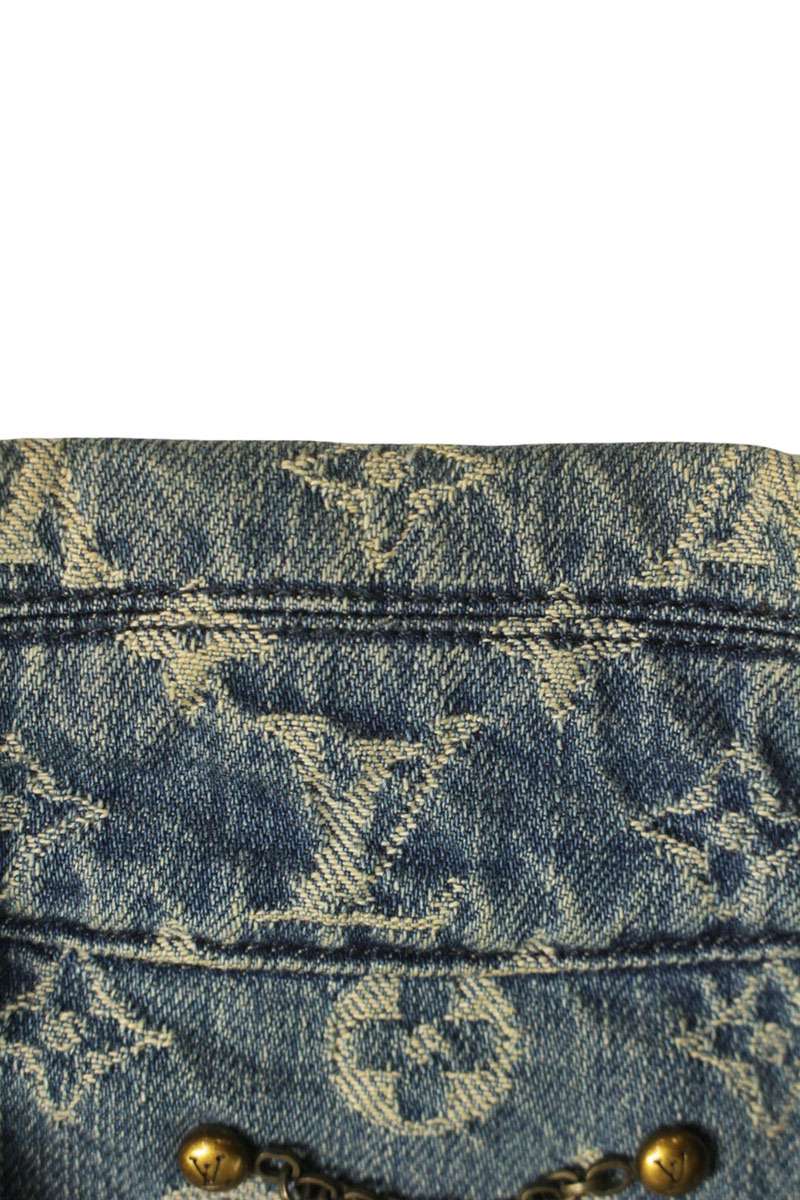 SUPREME LOUISVUITTON 17AW LV Jacquard Denim Blue Size S