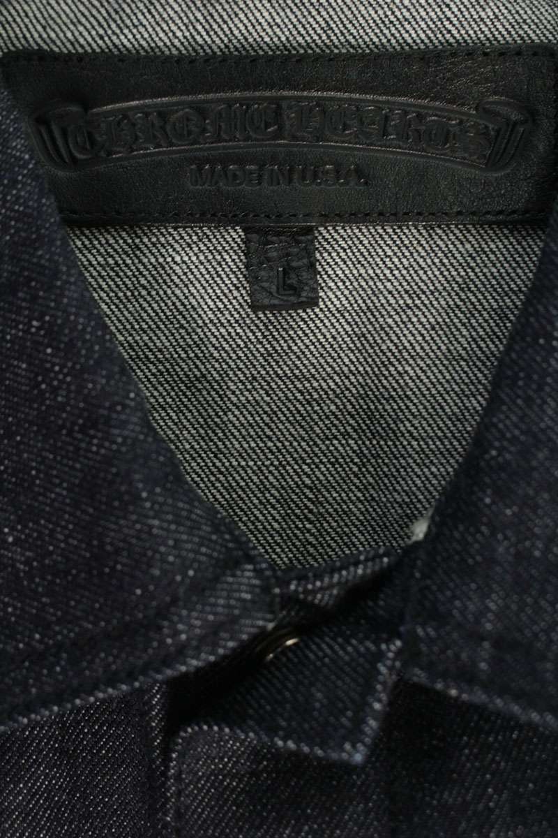 Chrome Hearts WHIPLASH FBRC Cross Ball Rigid Denim Size L