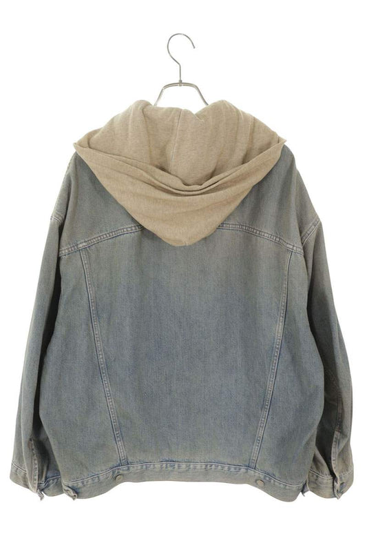 ACNE STUDIOS Hooded Distressed Denim Jacket Blue Size XXS