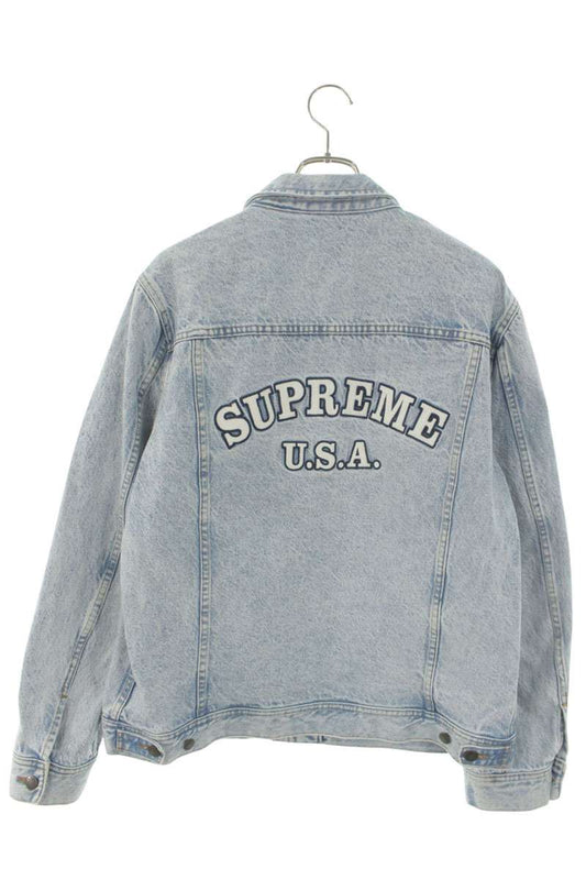 SUPREME 16SS Back Logo Denim Trucker Jacket Indigo Size L