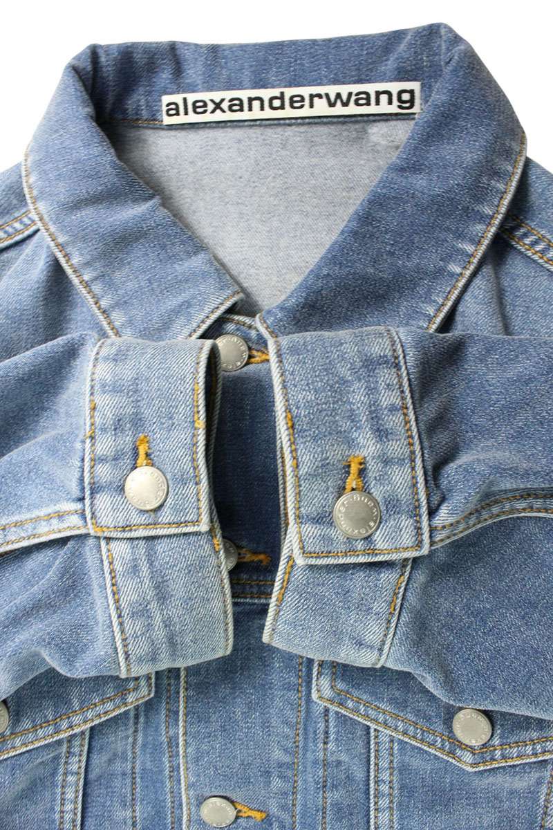 ALEXANDER WANG Oversized Brushed Denim Jacket Blue Size M