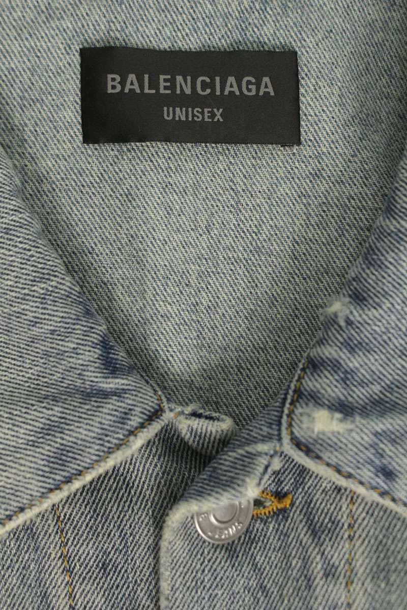 BALENCIAGA 22AW BB Icon Oversized Denim Jacket Blue Size 2