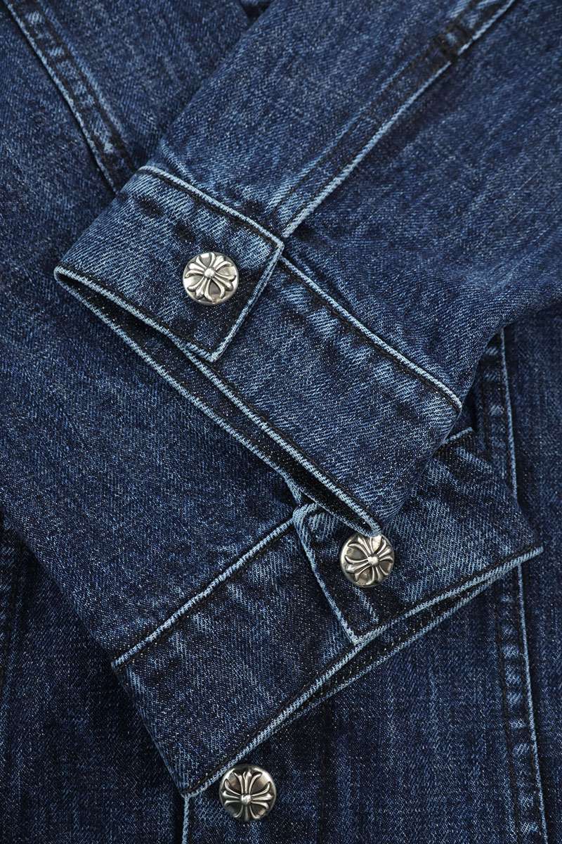 Chrome Hearts Motorbreath Cross Ball Button Denim Jkt Size L