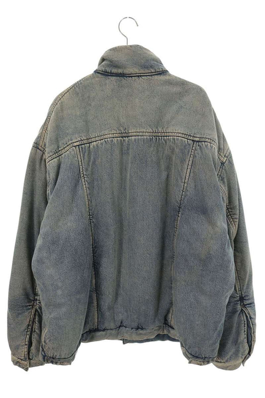 BALENCIAGA Padded Denim Jacket Blue Size 44