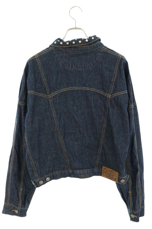 VACANT Archive Studded Denim Jacket Blue Size L