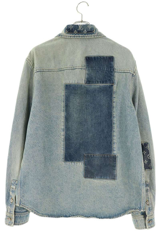 LOUISVUITTON Patchwork Denim Jacket Blue Size XL