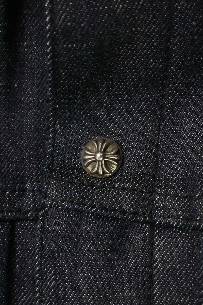 Chrome Hearts WHIPLASH Cross Ball Button Denim Jacket Size S