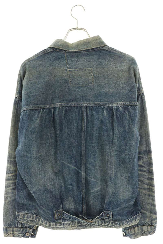 SAINT MICHAEL Vintage Distressed Denim Jacket Indigo Size XL