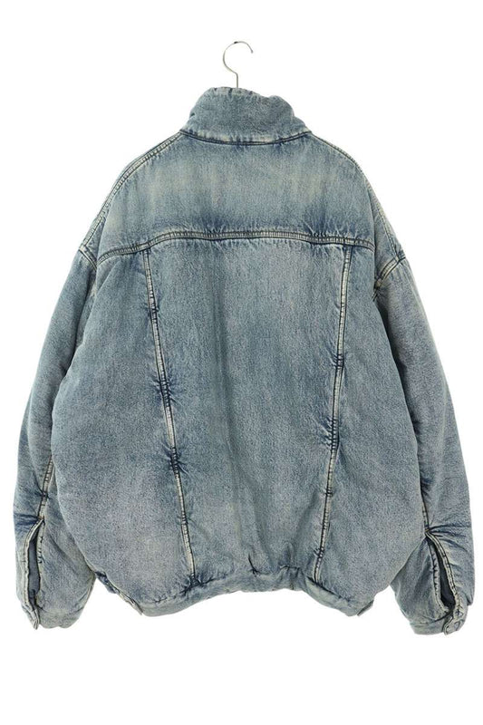 BALENCIAGA Oversized Padded Denim Jacket Blue Size 46
