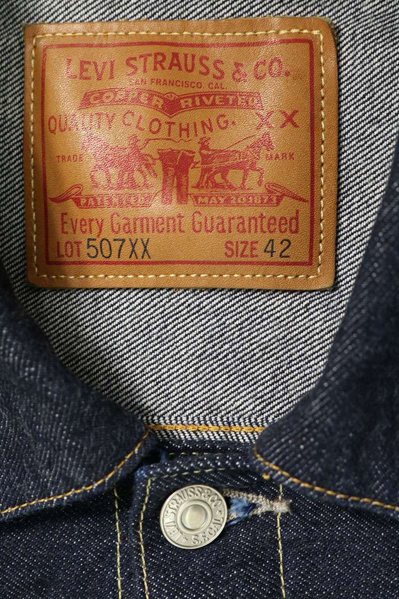 LEVIS VINTAGE CLOTHING 1953 507XX Jacket Indigo Size 42