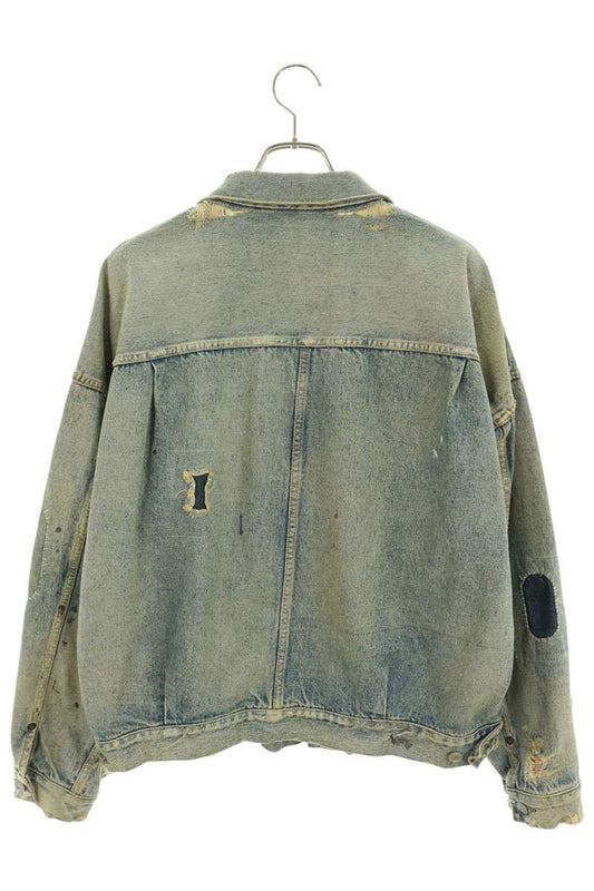 SAINT MICHAEL 23AW Distressed Denim Jacket Blue Size L