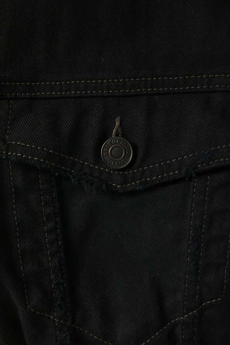 BALENCIAGA Hand-Drawn BB Logo Print Denim Jacket Size 1