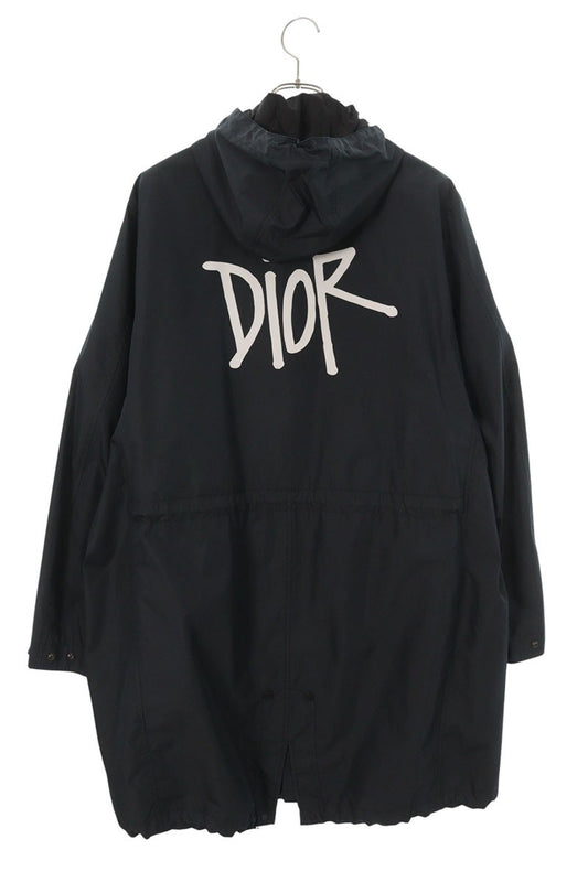 DIOR x SHAWN STUSSY Hooded Mods Coat Black Size M