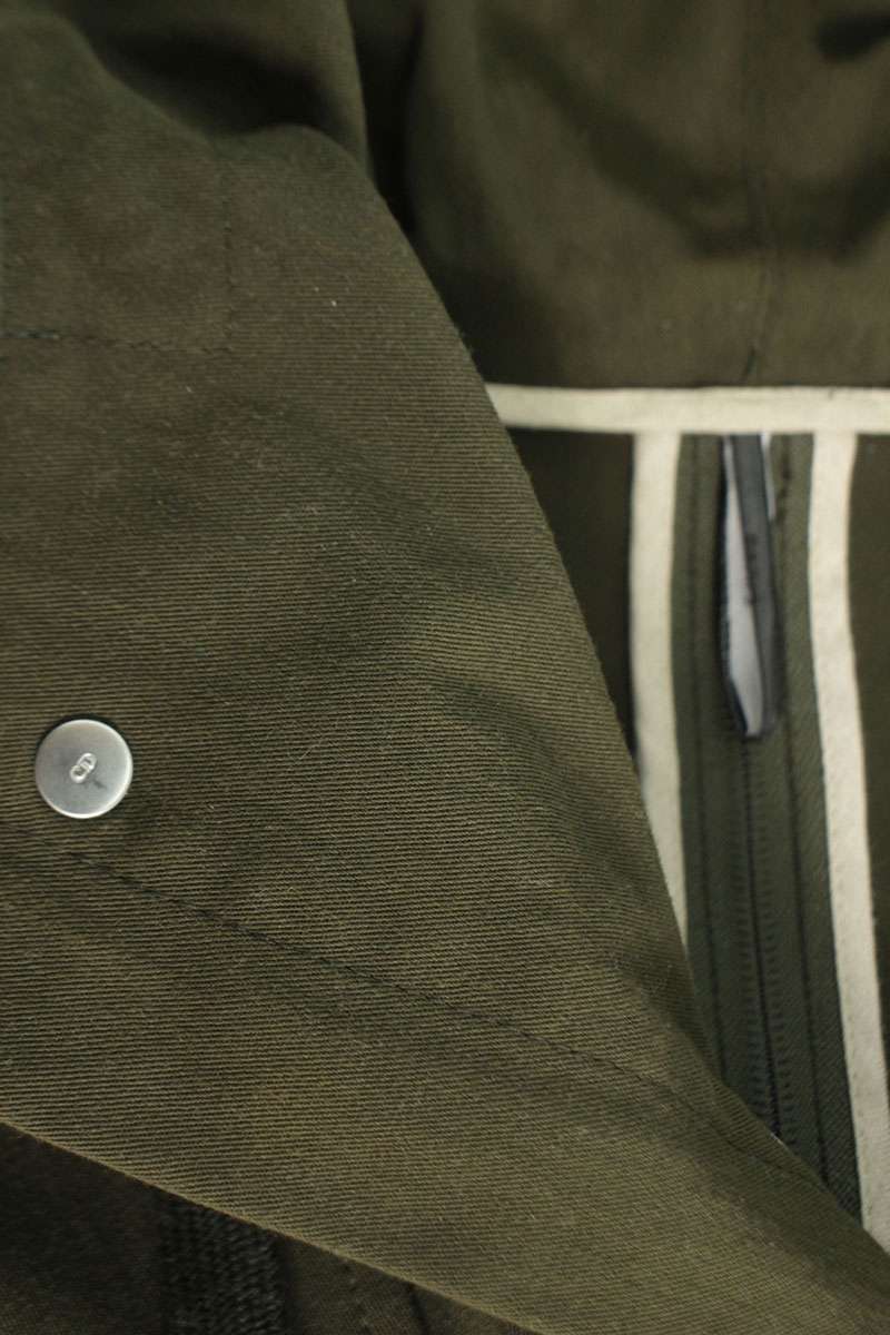 Dior HOMME 12AW Khaki Nylon Back Zip Mod Coat Size 38