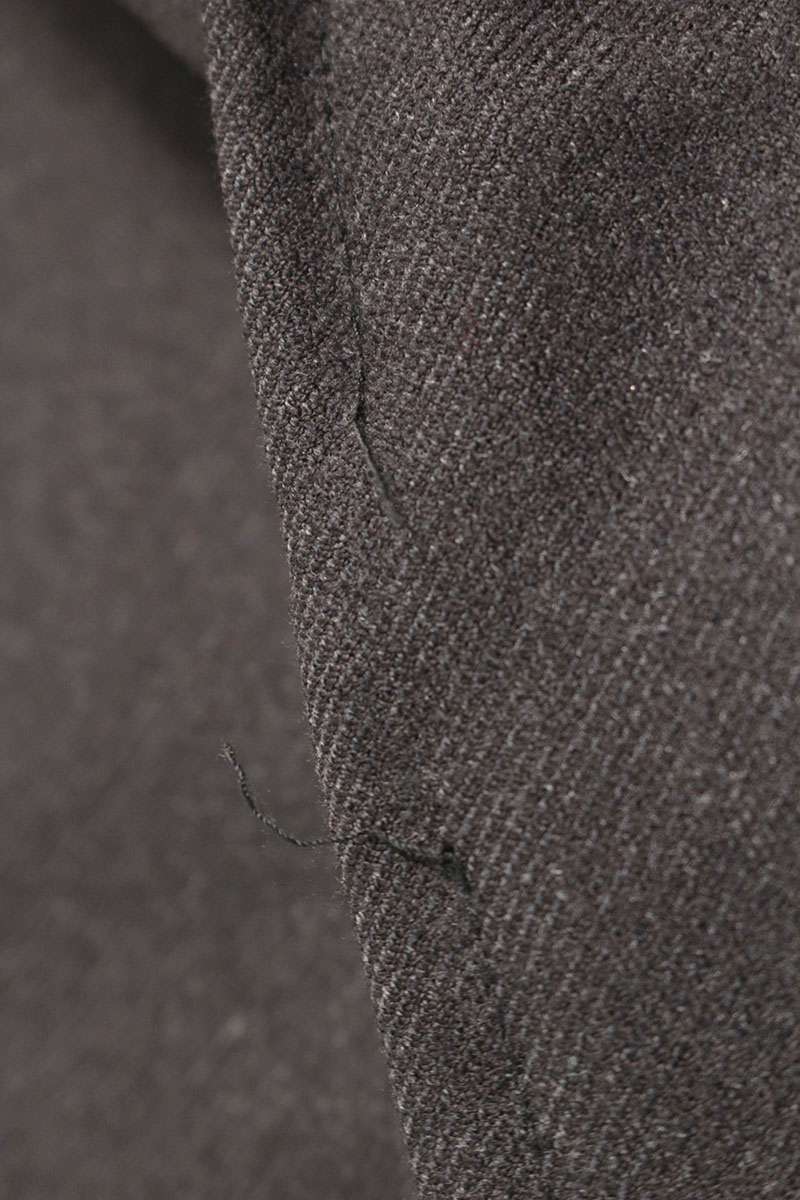 HERMES Brown Wool Long Chesterfield Coat Size S