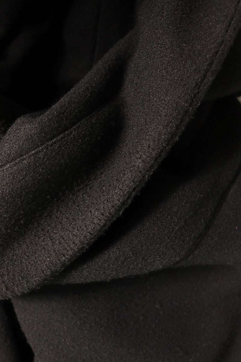 1piu1uguale3 Logo Embroidered Hooded Long Coat Black Size VI