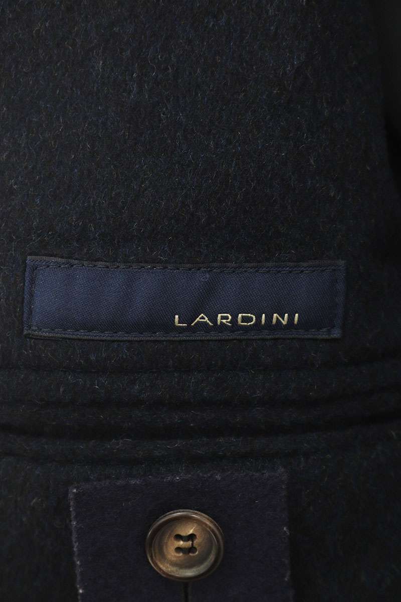 lardini Wool Chester Coat Black Size S