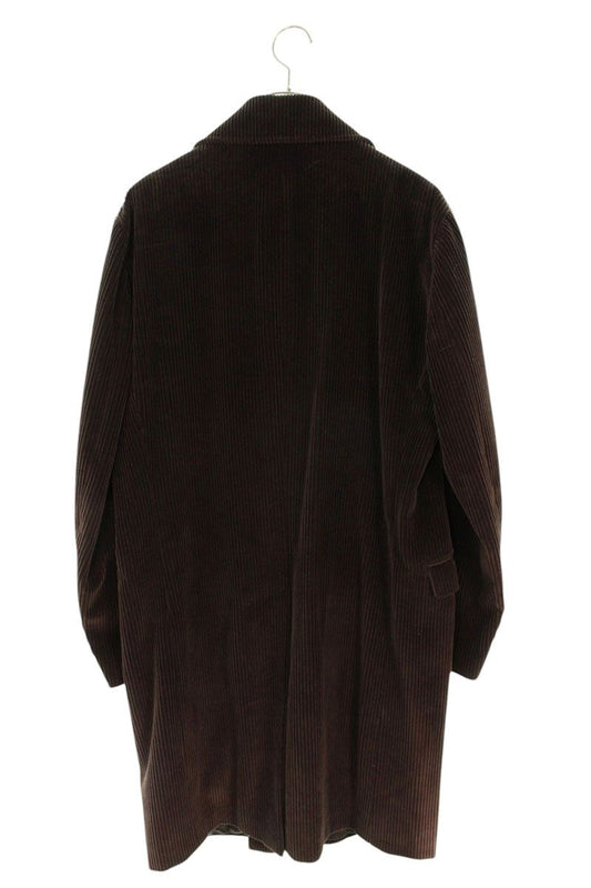 CARUSO Corduroy Double-Breasted Coat Brown Size L