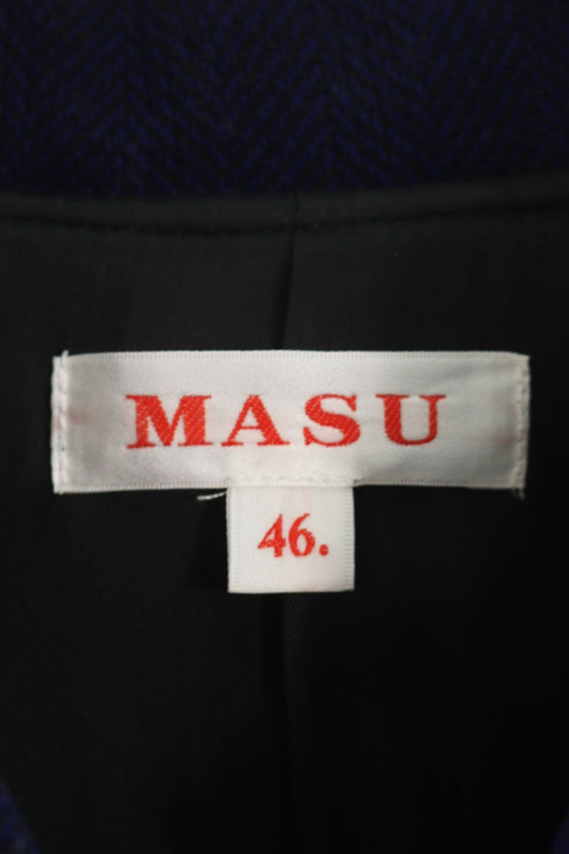 MASU 23AW Cosmo Wool Blend Zip-Up Coat Blue Size S