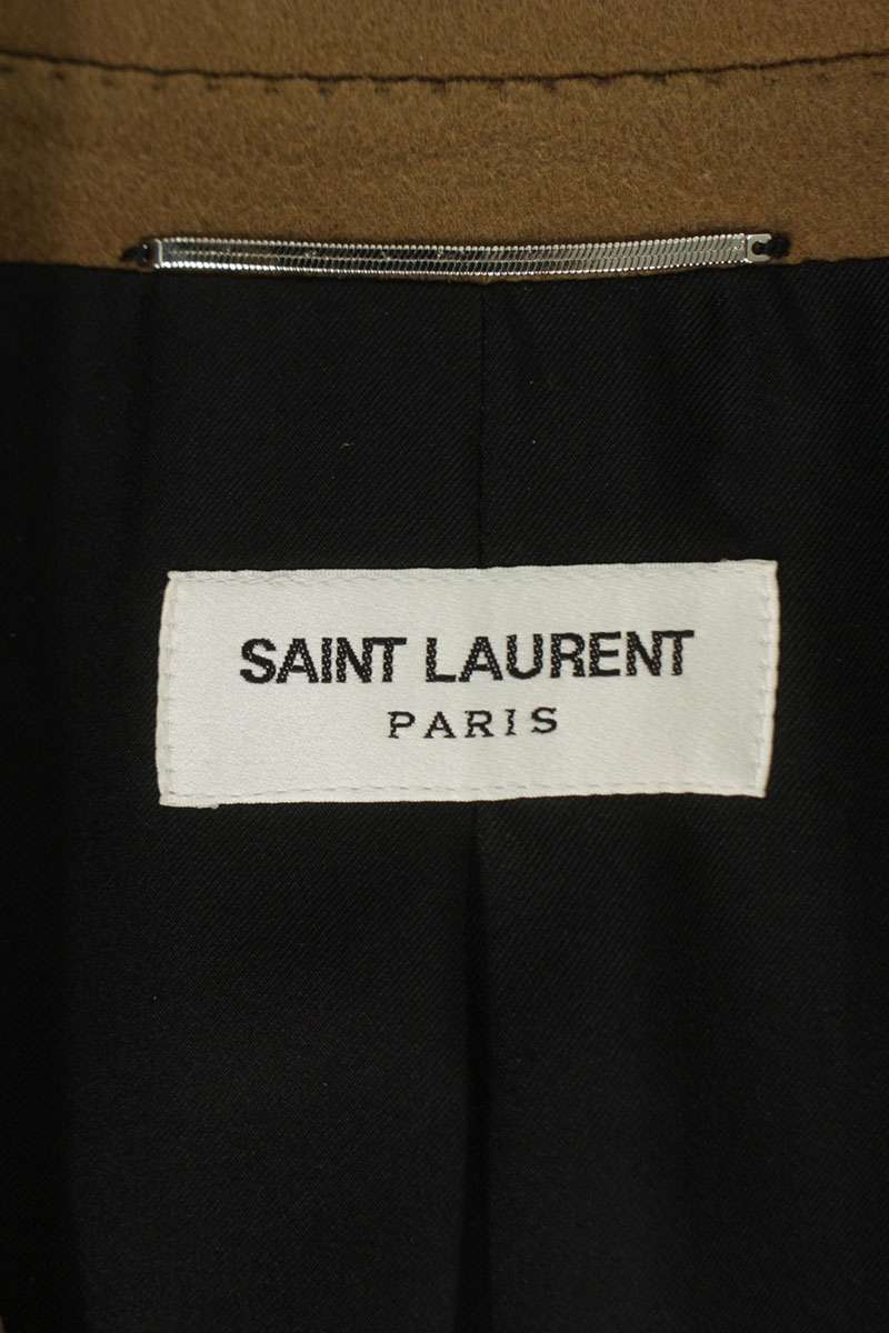 Saint Laurent Paris Cashmere Coat Brown Size 46